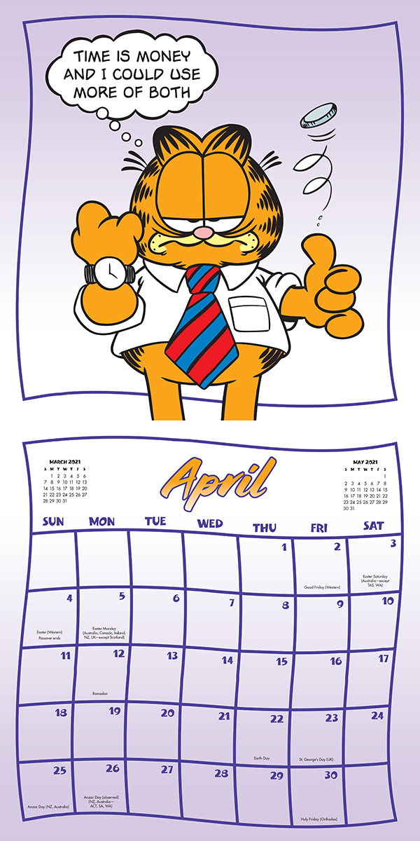 Garfield 2021 / Garfield 2021 Day To Day Calendar Davis Jim