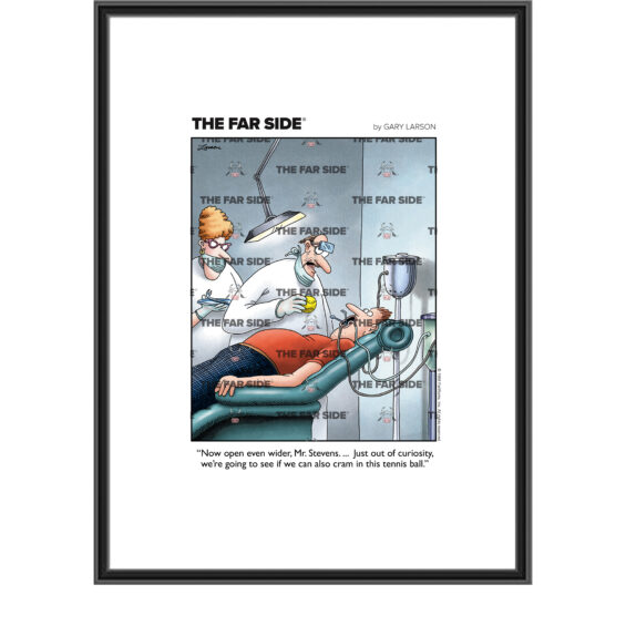 <i>The Far Side</i> ® Comic Art Print – “Dentist and Tennis Ball”